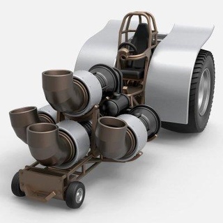 ziehen Traktor 4 Jet Motoren 1 25 Cosplayartikelrock 3d print model - Mito3D