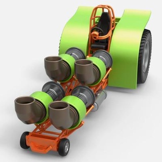 çekme traktör 4 jet motorlar 1 25 Cosplayitemsrock 3d print model - Mito3D