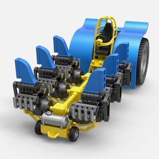 çekme traktör 6 v8 1 25 Cosplayitemsrock 3d print model - Mito3D