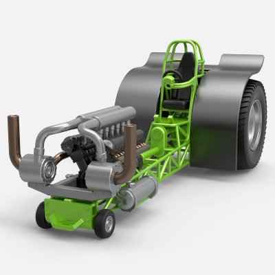 çekme traktör tek turbo motor v12 1 25 Cosplayitemsrock 3D print model - Mito3D