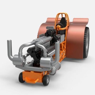 pulling tractor v12 v8 engines 1 25 cosplayitemsrock 3d print model - Mito3D