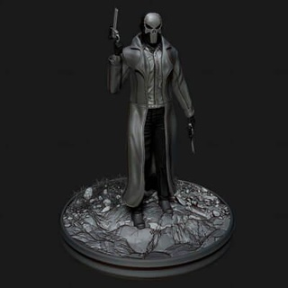 punisseur noir figurines 3d impression modèle 39 aube 3d print model - Mito3D