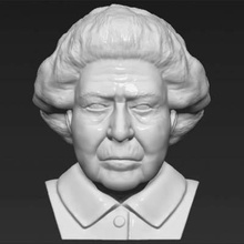 queen elizabeth ii bust print ready 3d model here printing current size 5 cm height but you free scale it zip file contains obj stl created zbrushif have any questions please don't hesitate contact me respond asap encourage check my other celebrity models 3d print model - Mito3D