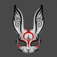 rabbit mask fox demon kitsune cosplay print ready 3d model 3d print model - Mito3D