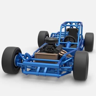 raça carro base 1 25 3d impressão modelo itens cosplay rock 3d print model - Mito3D