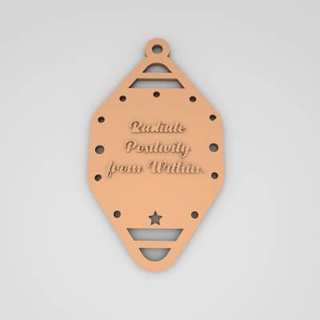 radiate positivity within cute keychain - 3d print model pk3dstore 3d print model - Mito3D