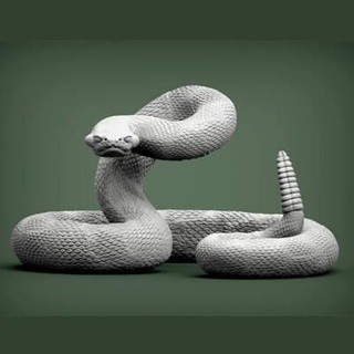 çıngıraklı yılan yılan 3d Yazdır model alexander3dart 3d print model - Mito3D
