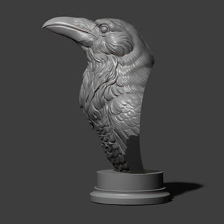 raven head bust - 3d print model guninnik81 3d print model - Mito3D