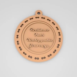 resilience fuels unstoppable quote round keychain - 3d print model pk3dstore 3d print model - Mito3D