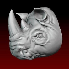 rinoceronte cabeza impresión Listo 3d modelo alexkovalev 3d print model - Mito3D