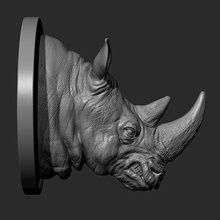 rinoceronte sorriso testa Stampa pronto 3d modello guninnik81 3d print model - Mito3D