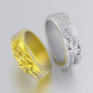 anillo Pareja abrazar 0220 3d impresión modelo 3djewelrysquad 3d print model - Mito3D