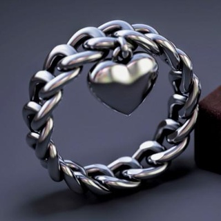 ring form chain heart tahmaz 3d print model - Mito3D