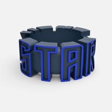 anel Estrela caminhada letras impressão pronto 3d modelo 3d print model - Mito3D