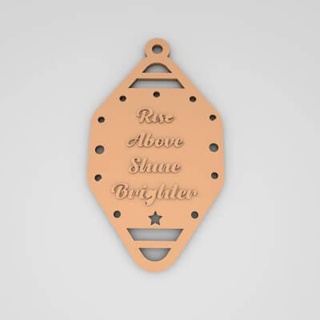 rise shine brighter cute keychain - 3d print model pk3dstore 3d print model - Mito3D