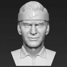 roger federer bust print ready 3d model here printing current size 5 cm height but you free scale it zip file contains obj stl created zbrushif have any questions please don't hesitate contact me respond asap encourage check my other celebrity models 3d print model - Mito3D