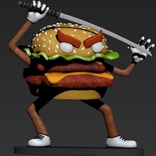 samurai hamburguesa impresión Listo 3d modelo genasabrodil 3d print model - Mito3D