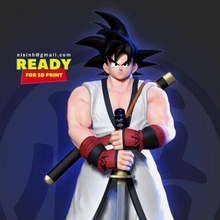 samurai Goku impressão pronto 3d modelo 3d print model - Mito3D