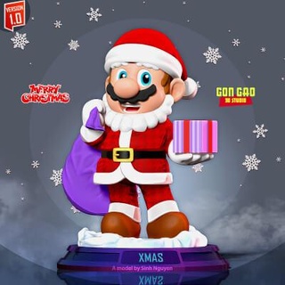 Santa Mario fröhlich Weihnachten 3d drucken Modell geboren nguyen 3d print model - Mito3D