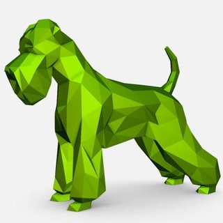 schnauzer dog lowpoly print 3d print model - Mito3D