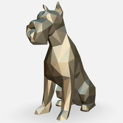 schnauzer dog figure - print ready 3d model lowpoly 3D print model - Mito3D