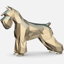 schnauzer chien figure impression prêt 3d modèle lowpoly 3d print model - Mito3D