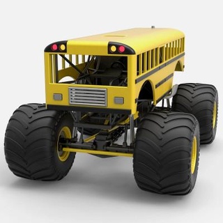 school bus monster truck 1 25 cosplayitemsrock 3d print model - Mito3D