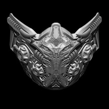 sci-fi warrior custom mask print ready 3d model 3d print model - Mito3D