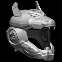 sci-fi wolf helmet print ready 3d model 3d print model - Mito3D