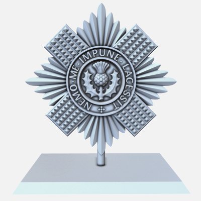 scots guards insignia print ready 3d model 3D print model - Mito3D