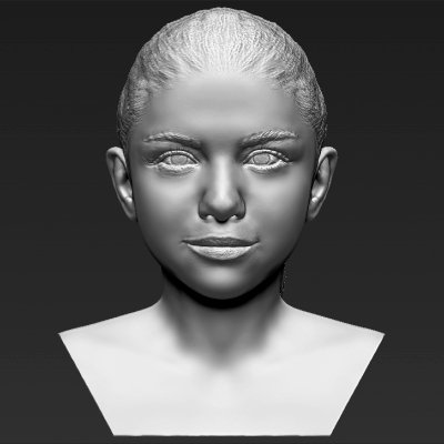 selena gomez bust print ready 3d model here printing current size 5 cm height but you free scale it zip file contains obj stl created zbrush 3D print model - Mito3D