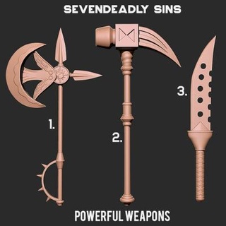 seven deadly sins - weapons collection printhub 3d print model - Mito3D