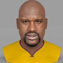 shaq oneal full color print ready 3d model here shaquille o'neal bust printing current size 5 cm height but you free scale it zip file contains obj wrl texture png created zbrush mudbox photoshopi am attaching stl if would like standard materials tooif have any questions please don't hesitate contact me respond asap encourage check my other celebrity models 3d print model - Mito3D