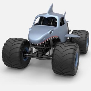 shark monster truck 1 25 - 3d print model cosplayitemsrock 3d print model - Mito3D