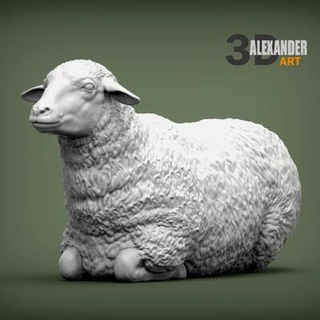 koyun yalanlar 3d Yazdır model alexander3dart 3d print model - Mito3D