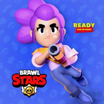 shelly - brawl stars print ready 3d model common brawler unlocked upon beginning game she has moderate health damage output supercell's wiki you purchase own obj stl files printing zbrush original ztl customize like version 10 thanks so much viewing my hope guys him 3D print model - Mito3D