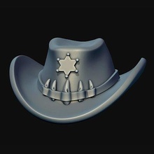 xerife chapéu impressão pronto 3d modelo alexkovalev 3d print model - Mito3D