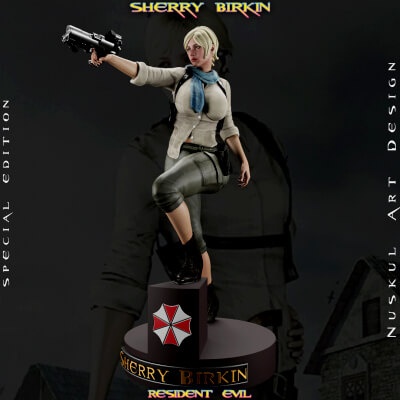 sherry birkin - resident evil collectible rare model by nuskul art 3d print model - Mito3D