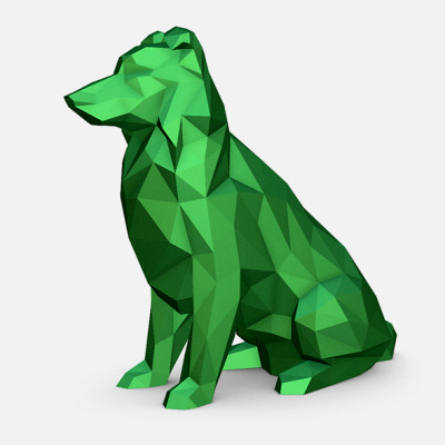 shetland shepherd dog  lowpoly print  3D print model - Mito3D