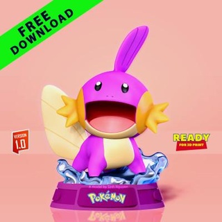 shiny mudkip - pokemon fanart free 3d print model sinh nguyen 3d print model - Mito3D