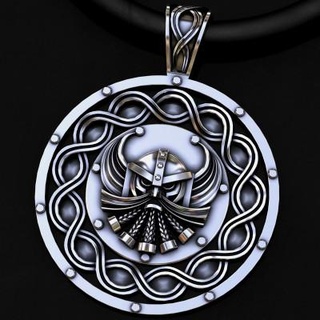 silver pendant god odin patterns tahmaz 3d print model - Mito3D