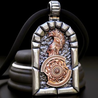 silver pendant warrior tahmaz 3d print model - Mito3D