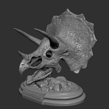 sinoceratops fossil skull print ready 3d model animal collector's statuette 3d print model - Mito3D