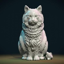 seduta bellissimo gatto Stampa pronto 3d modello 3d print model - Mito3D