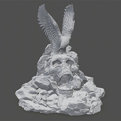 skull eagle - print ready 3d model icekazim 3D print model - Mito3D