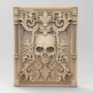 skull relief - 3d print model lisahenniga 3d print model - Mito3D