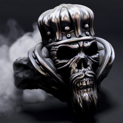 crâne bague couronne tahmaz 3D print model - Mito3D