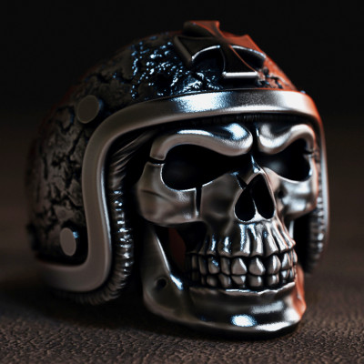 skull ring hard hat biker tahmaz 3D print model - Mito3D