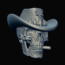 skull sheriff - print ready 3d model alexkovalev 3d print model - Mito3D