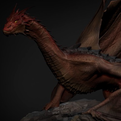 smaug Dragão estátua impressão pronto 3d modelo 3D print model - Mito3D